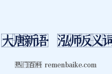 大唐新语·泓师反义词是什么意思的图片
